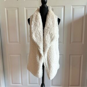 Anne French Cream Faux Sherpa Satin Lined Vest